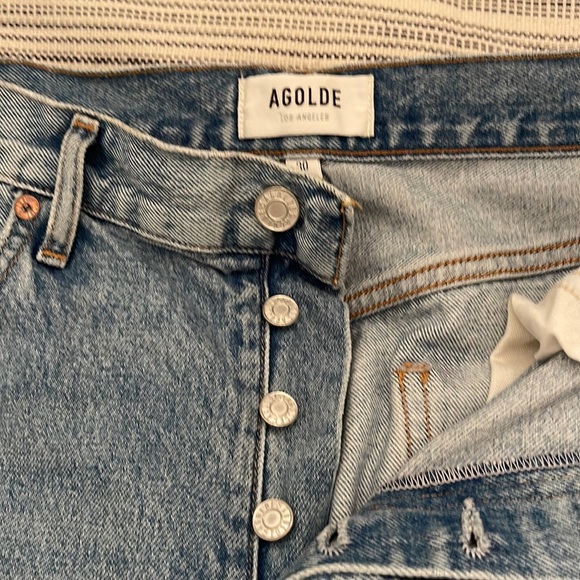 Agolde Denim - AGOLDE Riley cropped raw hem jeans